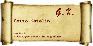 Getto Katalin névjegykártya